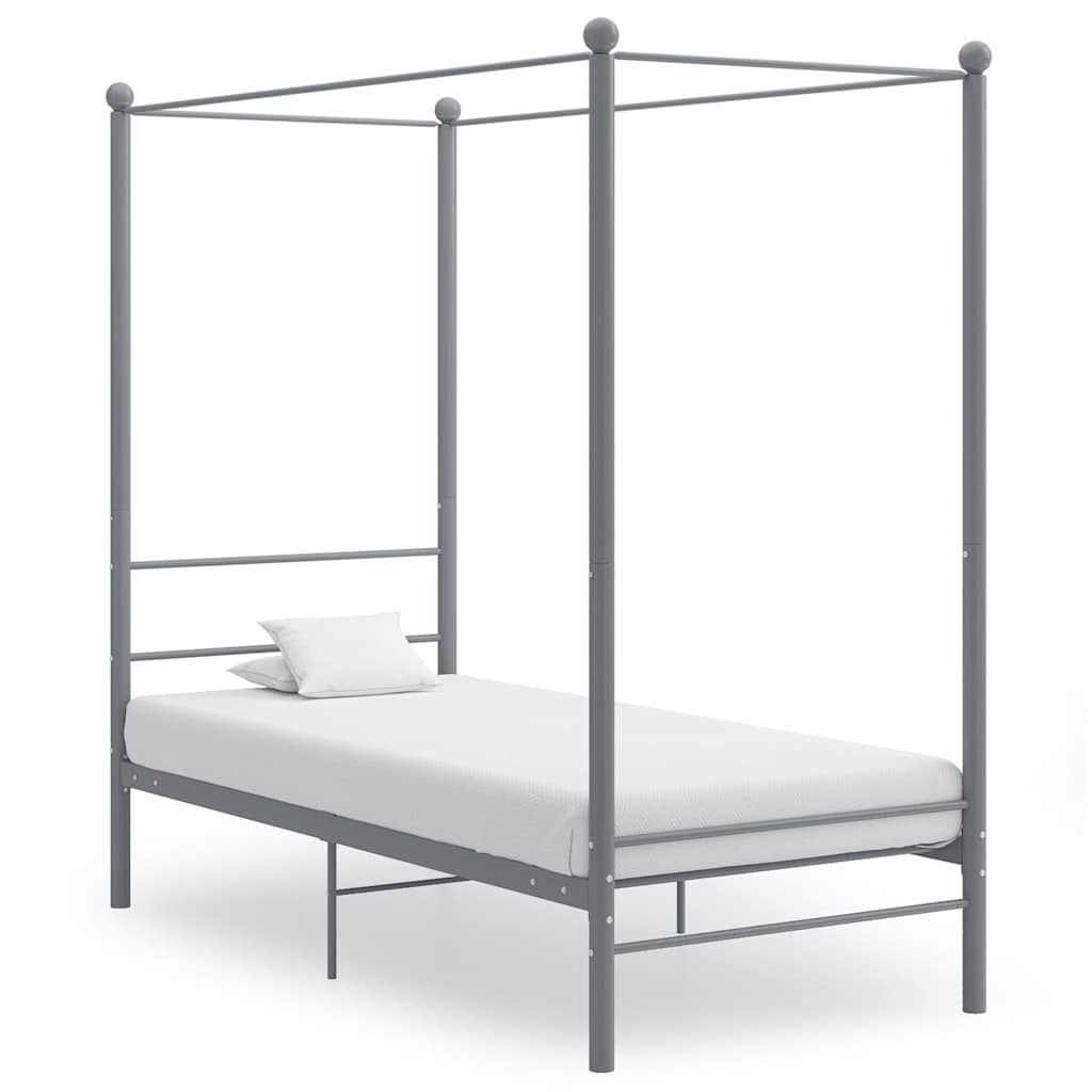Himmelbett Grau Metall 90x200 Cm