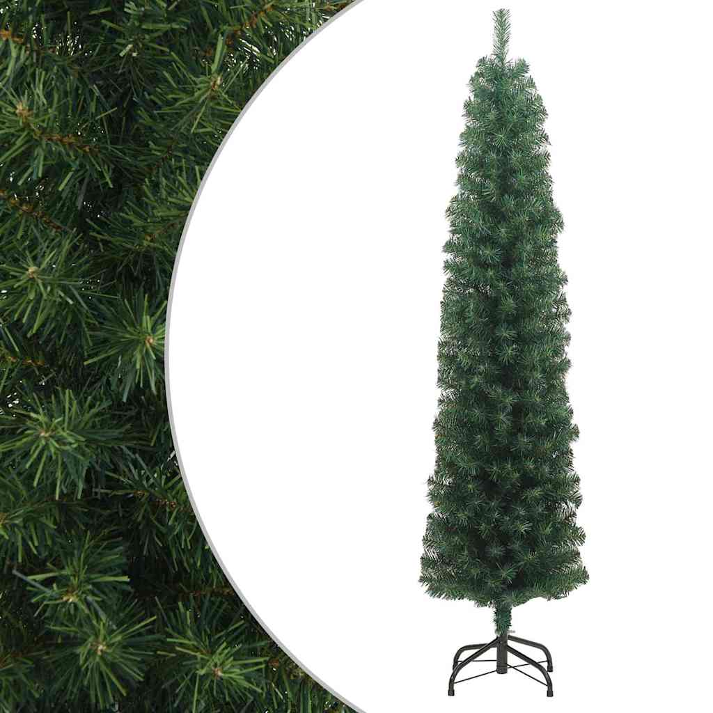 Künstlicher Weihnachtsbaum Schlank Mit Ständer Grün 210 Cm Pvc