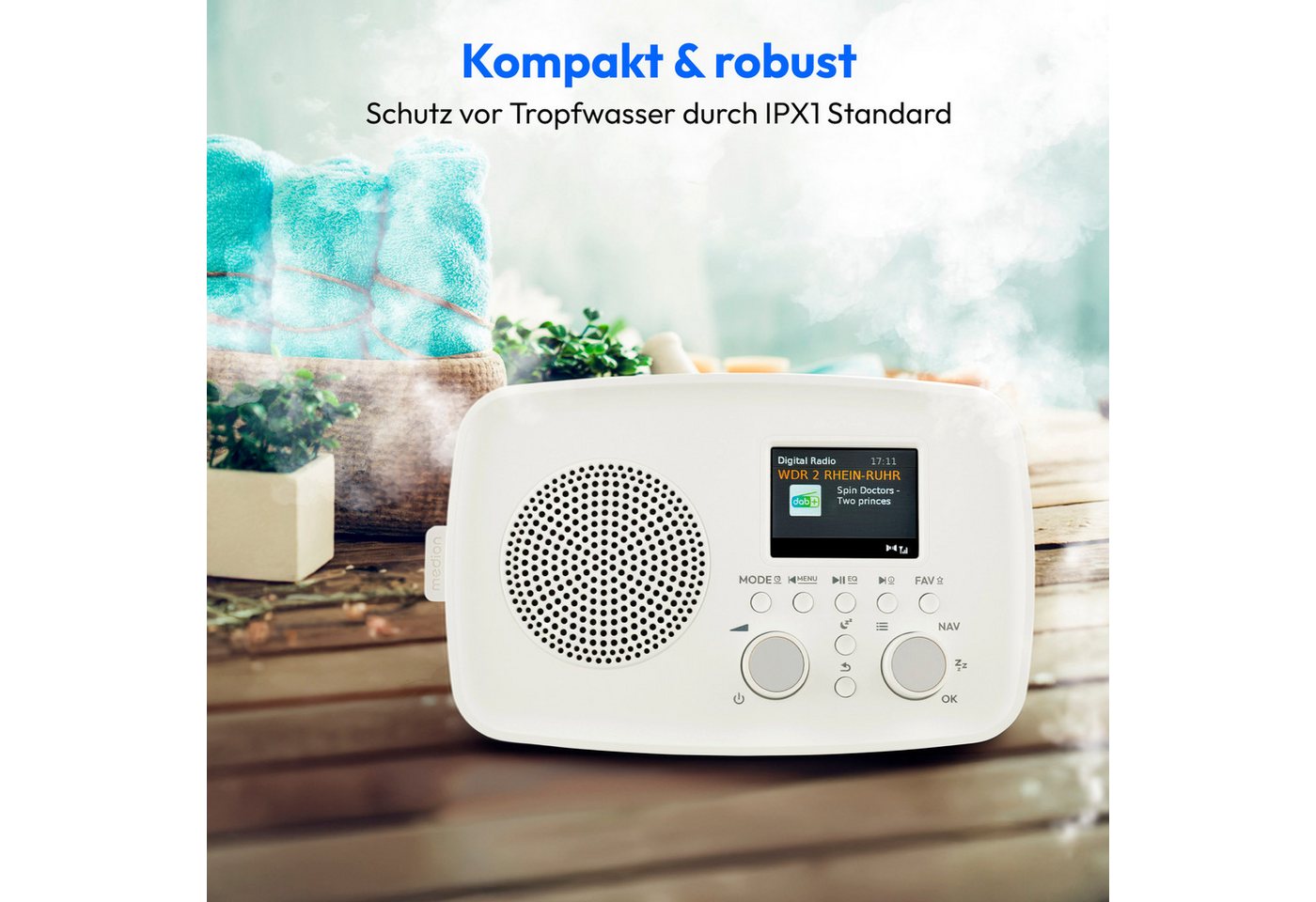 Medion Life Dre-1 Dab+ Radio, Bluetooth, Ipx1, Wecker