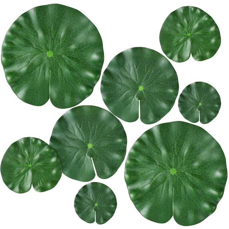 Set Mit 8 Künstlichen Seerosenblättern In 4 Größen Für Schwimmpflanzen Und Realistische Lotusblätter Für Haus, Garten, Teich, Schwimmbad, Aquarium Und Landschaftsgestaltung