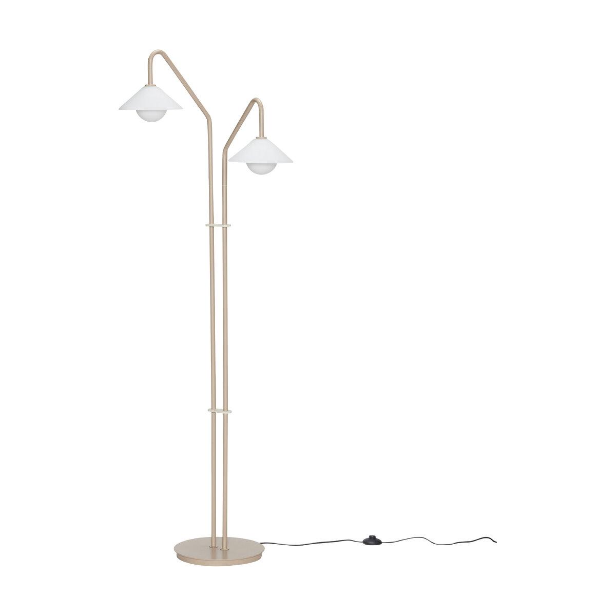 Hubsch Como Stehlampe Beige Aus Glas Und Metall Elegant