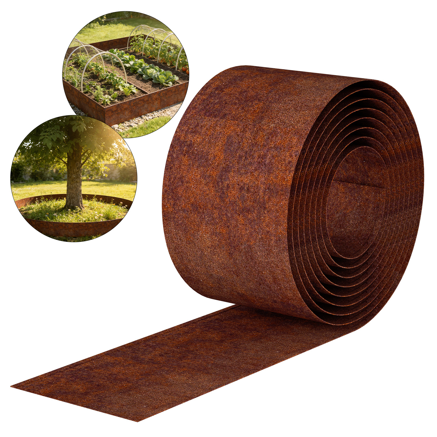 Jiubiaz Rasenkante 15 Cm X 5 M Trennrand Beet Zaun Flexibel Pflanzenschutz Garten Einfassung Rost