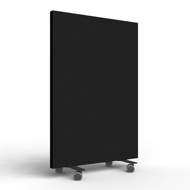 SPACIO Akustik Trennwand 120x160 cm - mit Rollen - Schwarz