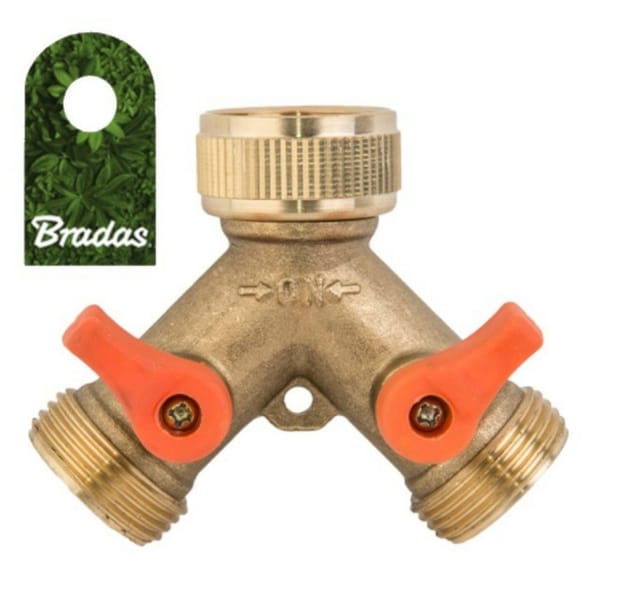 3/4" regulierbarer 2-fach-Verteiler mit Hahnanschluss und Kugelhähnen aus Messing
