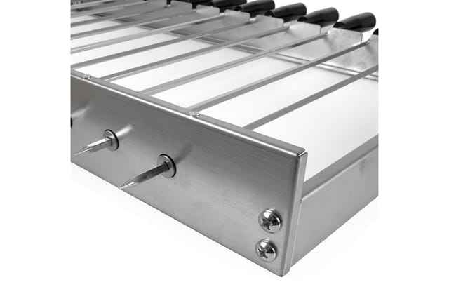 Edelstahl Grillaufsatz 10 Spieße 58 x 26-40 cm, Motor links - Bbq-toro
