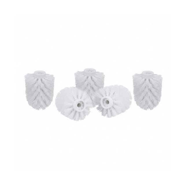 Relaxdays - wc Bürstenkopf im 5er Set, lose Toilettenbürsten 9,5 mm Gewinde, Ersatzbürstenkopf Durchmesser 7 cm, weiß