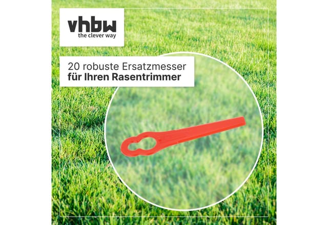 Vhbw - 20x Ersatz-Messer kompatibel mit Einhell gc-bg-ct 18/1 Li, gc-ct 18/24 Li p Rasentrimmer - Ersatzklinge Rot, Kunststoff