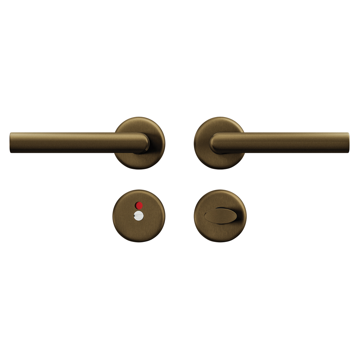 Axa Türbeschlagset Innentür - Curve Click Milan - Türgriff Bronze - Mit Schlüsselloch Sl55 - Türgriff Mit Schutzschild
