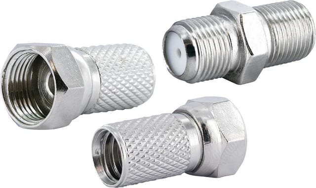 F-Stecker 3er Set ø 8mm 2x F-Stecker, 1x F-Verbinder - Schwaiger