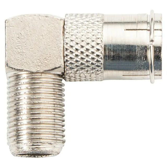 F Quick Adapter UEST9360 531 silber, 90° gewinkelt, 1x f Quick Stecker / 1x f Buchse Adapter - Schwaiger