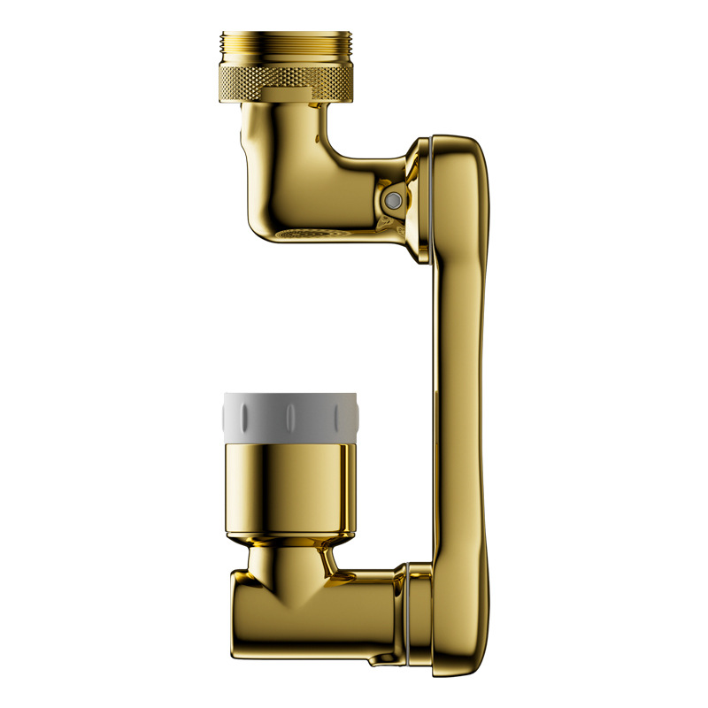 Accessoire D'Extension Pour Robinet, Robinet Pivotant À 1080°, Aérateur, Bec Mélangeur, 2 Buses, Aérateur Universel Pour Robinets De Cuisine Et De Salle De Bain (doré)