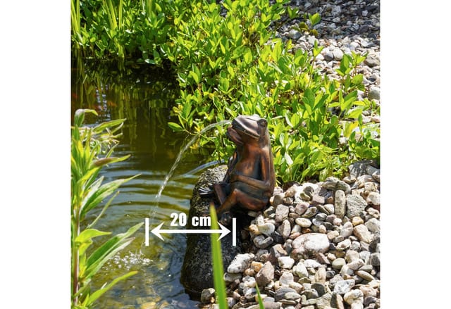 esotec Wasserspeier Froschpaar + Solar Teichpumpe Teichfigur Wasserspiel 101657