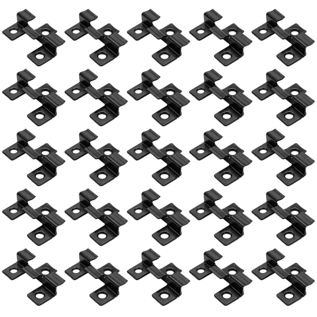 Wiltec - 50x Edelstahl Clips 6mm Terrassendielen Montage, für 7mm Seitennut, Befestigungsklammer aus Edelstahl, schwarz