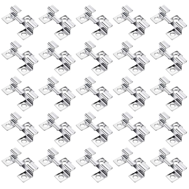 Wiltec 50x Edelstahl Clips 7mm Terrassendielen Montage, für 7mm Seitennut, Befestigungsklammer aus Edelstahl