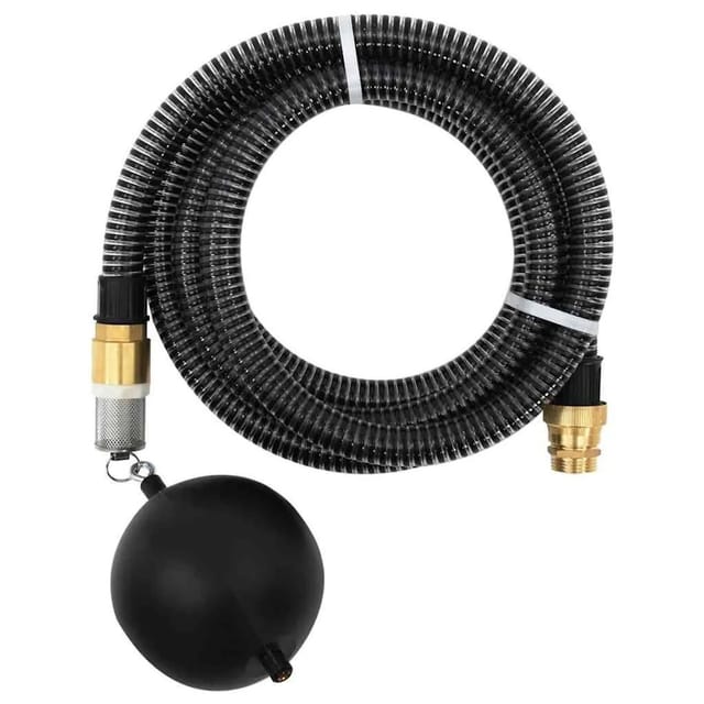 Saugschlauch mit Messing-Anschlüssen Schwarz 1,1" 7 m PVC vidaXL