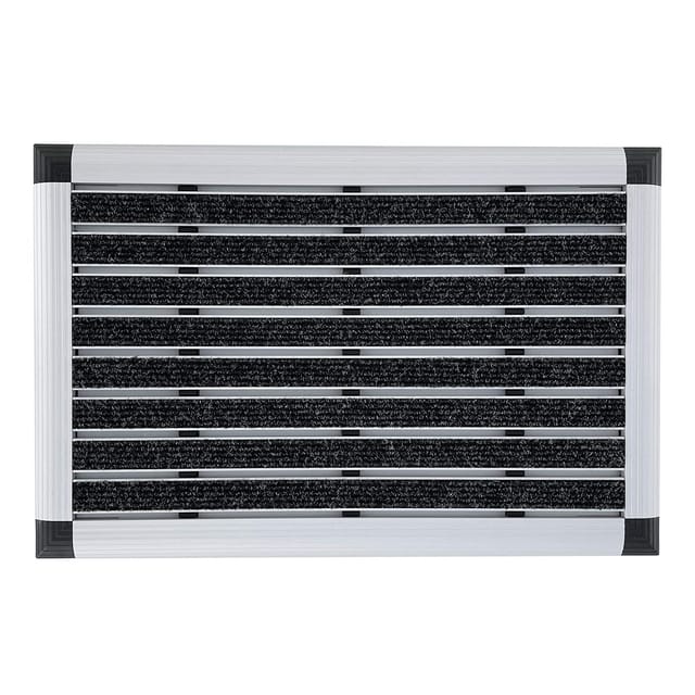 Casa Pura - Alu-Türmatte Elegant Mat Ribbed Textilfaser-Rips Anthrazit 42 x 60 cm