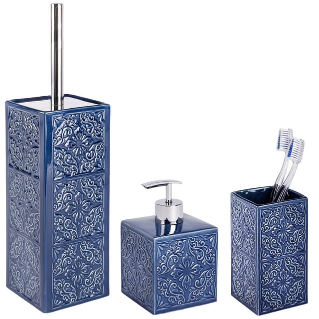 Badaccessoires Set, 3-teilig cordoba dark blue - Wenko
