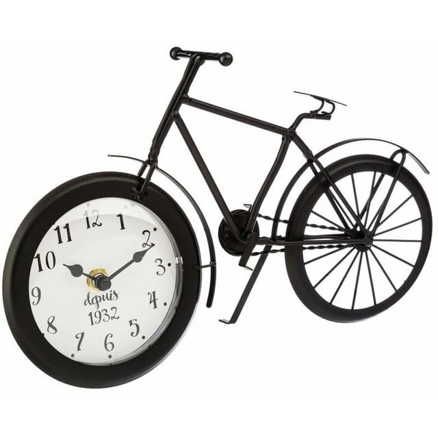 Originelle Uhr - Form : Fahrrad - Farbe : schwarz Atmosphera