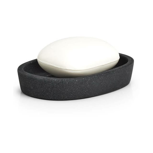 Seifenschale, Stein-Optik, schwarz Zeller