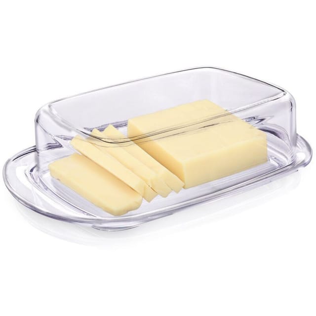 Butterdose aus transparentem Kunststoff