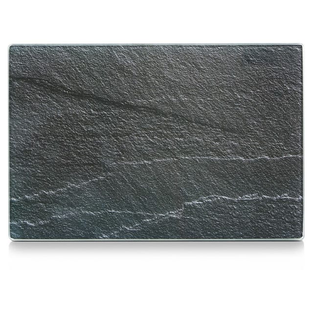 Zeller - Schneidebrett, Glasschneideplatte Schiefer, Anthrazit, 30x20 cm