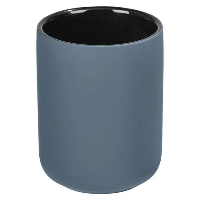 Zahnputzbecher Avellino Blau Keramik, Zahnbürstenhalter, Blau, Keramik blau schwarz - blau - Wenko