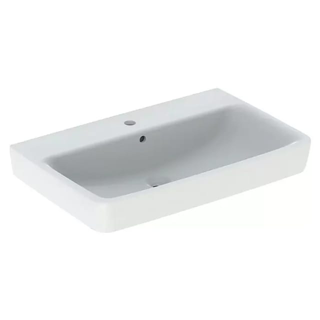 Geberit Renova Plan, Waschtisch, 75x48 cm, 1 Hahnloch, mit