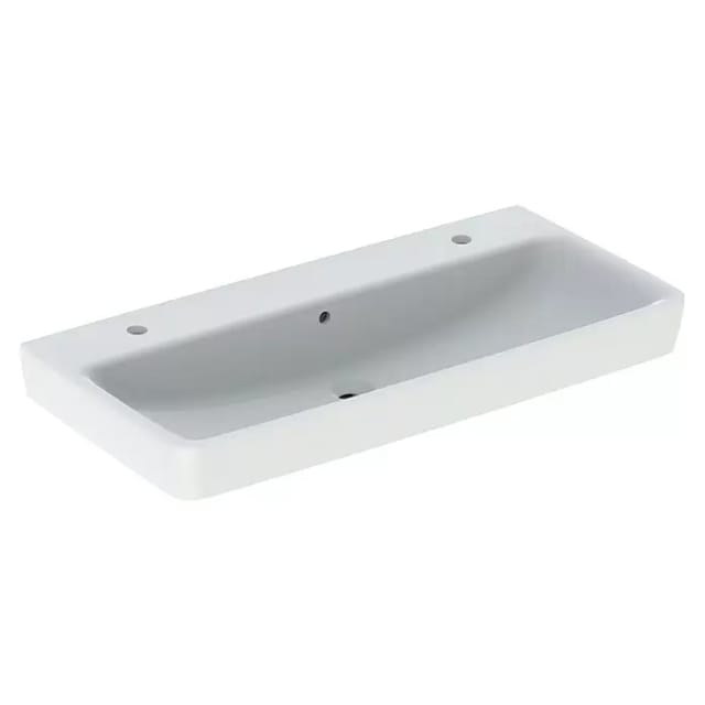Keramag - Geberit Renova Plan, Waschtisch , 100x48 cm, 2 Hahnlöcher, mit