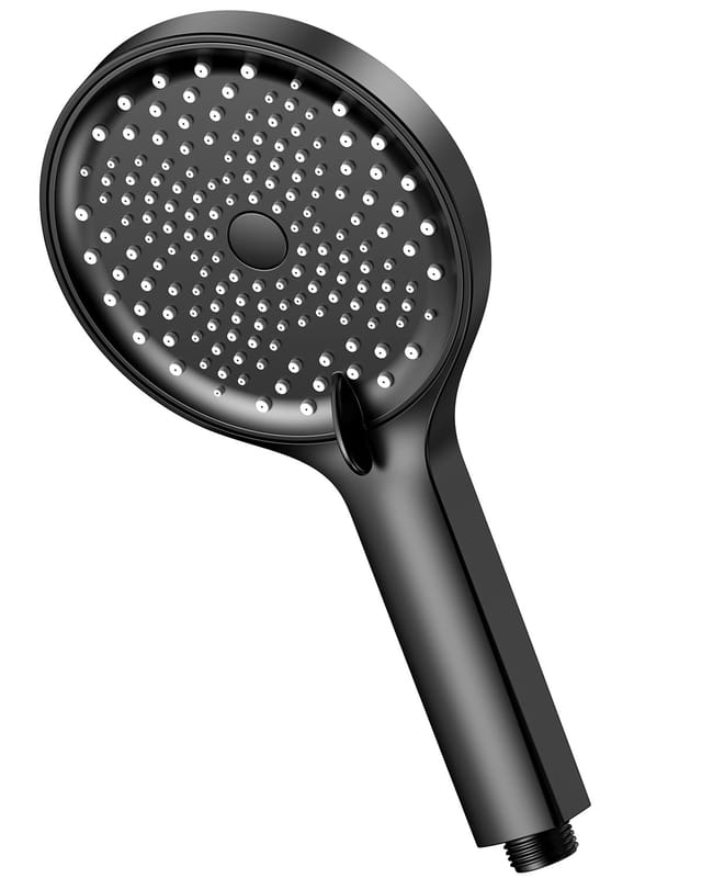 Aougo - Wassersparender Duschkopf, Hochdruck-Duschkopf, großer wassersparender Duschkopf (130 mm Durchmesser) – mit 3 Strahlarten –