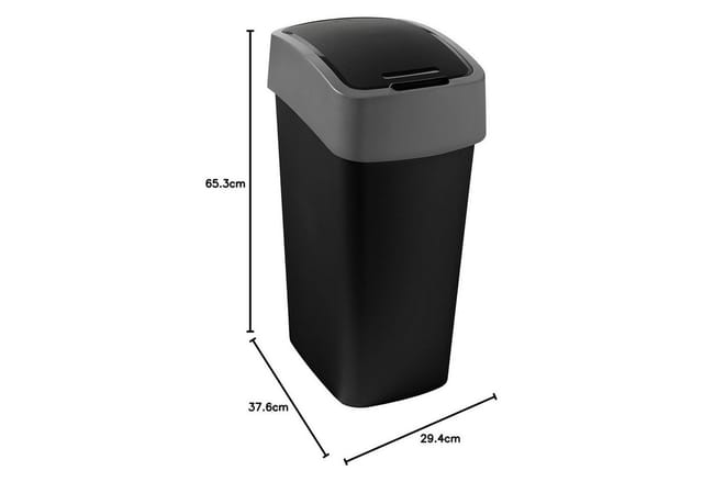 Curver Flip Bin 50L Abfallbehälter, schwarz