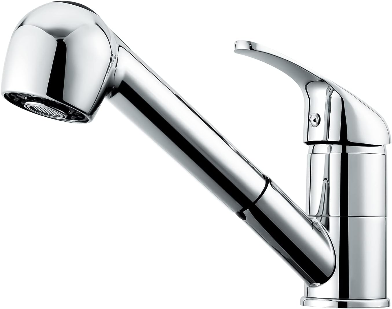 Robinet De Cuisine, Robinet De Cuisine Extractible, Robinet D'Évier Monocommande Avec Douchette Double Pivotante À 360°, Disponible En Eau Chaude Et Froide, Chromé
