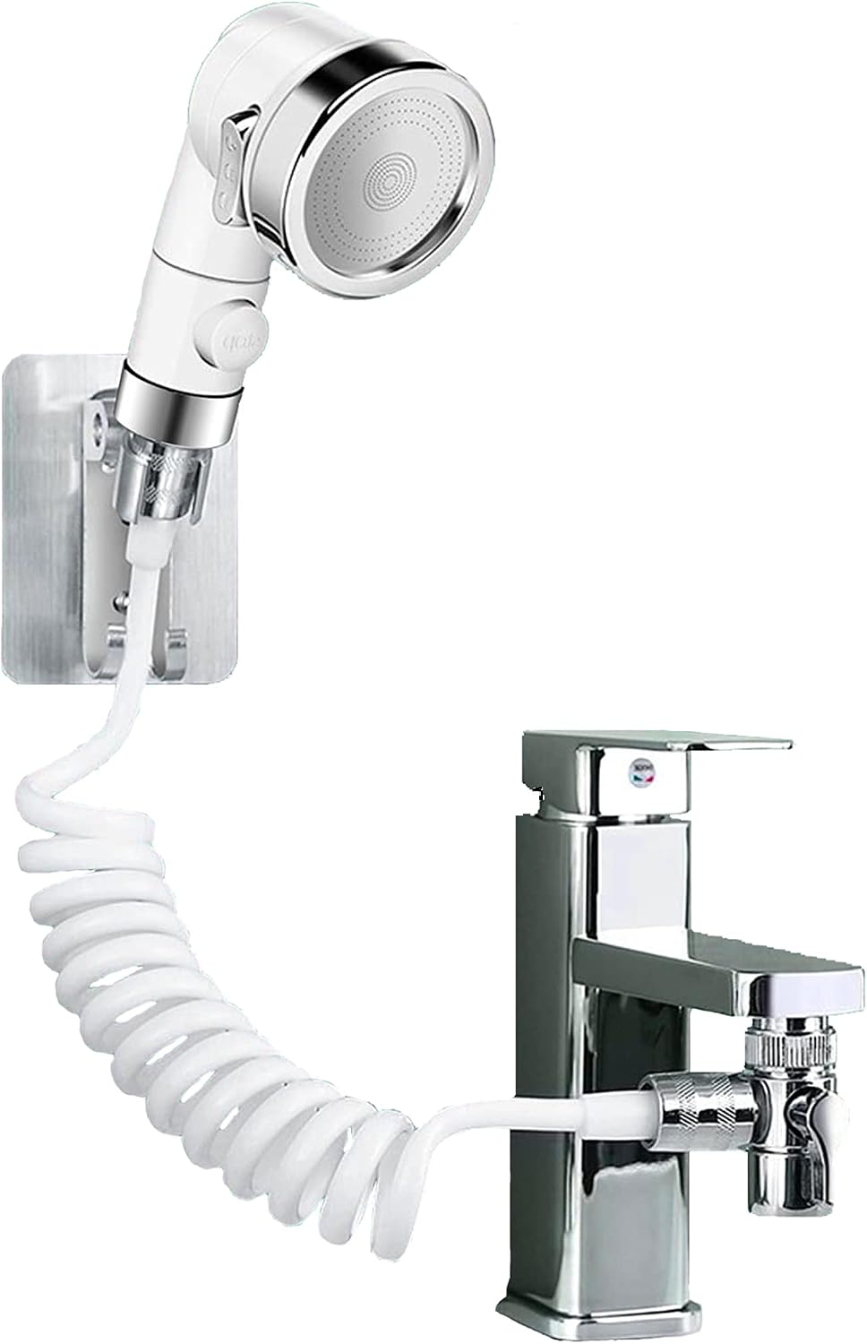 Ensemble De Douche Pour Lavabo, Pommeau De Douche Adaptable À Un Robinet Flexible, Robinet De Cuisine, Pommeau De Douche De Salle De Bain, Idéal Pour Se Laver Les Cheveux Ou Nettoyer Les Animaux De Co