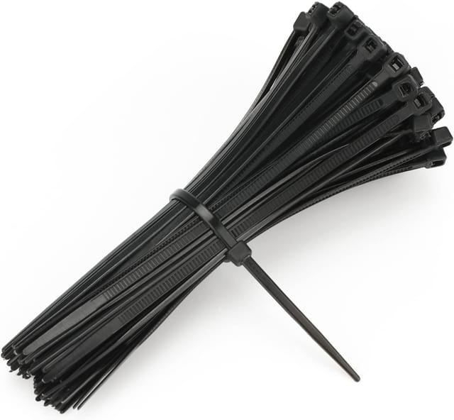 Aougo - 100 Stück Kabelbinder 100 x 3 mm, Nylon-Kabelbinder, verstellbarer Garten-Kabelbinder, schwarz