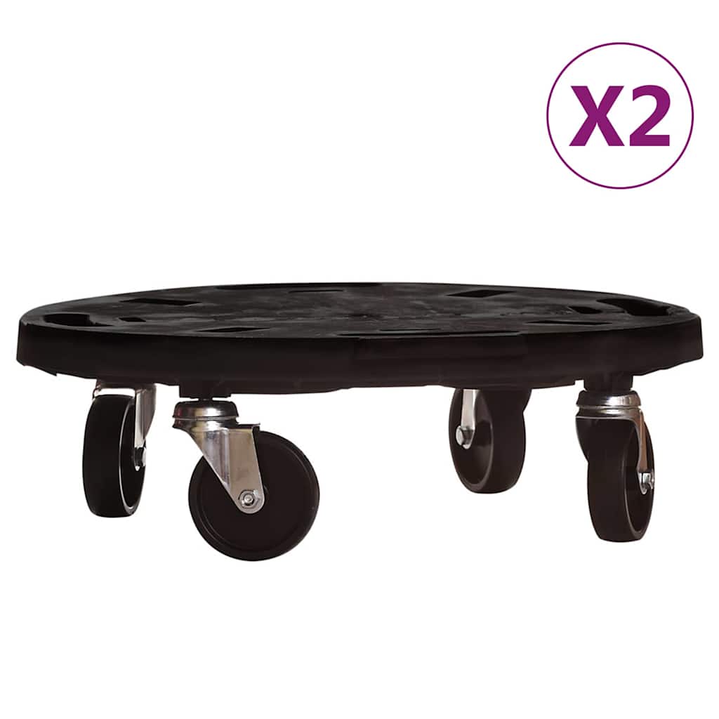 Maison Exclusive - Pflanzenroller 2 Stk. 40 Cm Durchmesser Schwar