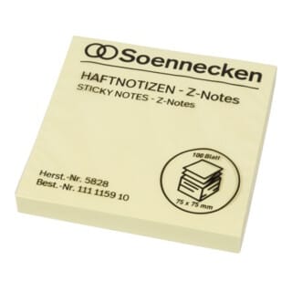 Haftnotiz Z-Notes 75 x 75 mm (b x h) gelb 100 Bl.