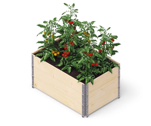 Kronus 3er-Set Palettenrahmen Hochbeet 80x60x60 cm stapelbar Aufsatzrahmen