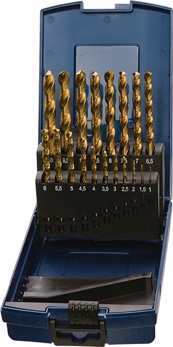 Tecwerk Spiralbohrersatz Din 338 Typn D.1-10,5x0,5mm Hss Tin 24tlg.ku.-kass.tecwerk