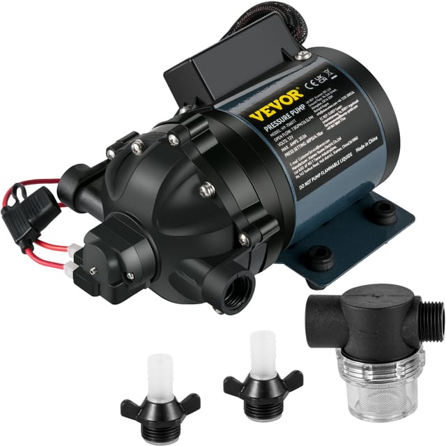 Abwaschpumpe, 12 V Dc, 7 Gpm 60 Psi, Max. 3 M Hebebühne Selbstansaugende Wasserpumpe, Mit Epdm-ventil, Universal-salzwassersieb & Innengewinde, Für Wohnmobil, Marine Deck, Yacht - Vevor