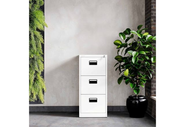 Hängeregisterschrank V003 Hängeregistraturschrank Hängemappenschrank Aktenschrank mit 3 Schubladen Stahlblech Pulverbeschichtung 102 cm x 46 cm x 62