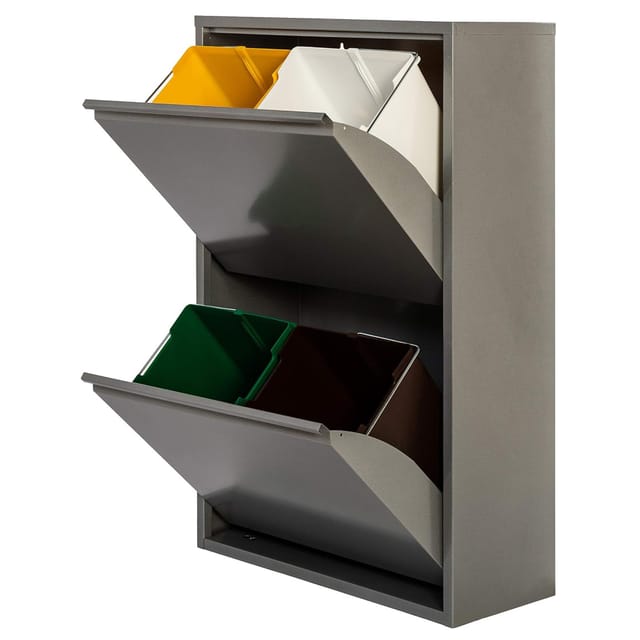 Metall-Recycling-Schrank 4 Schubladen grau