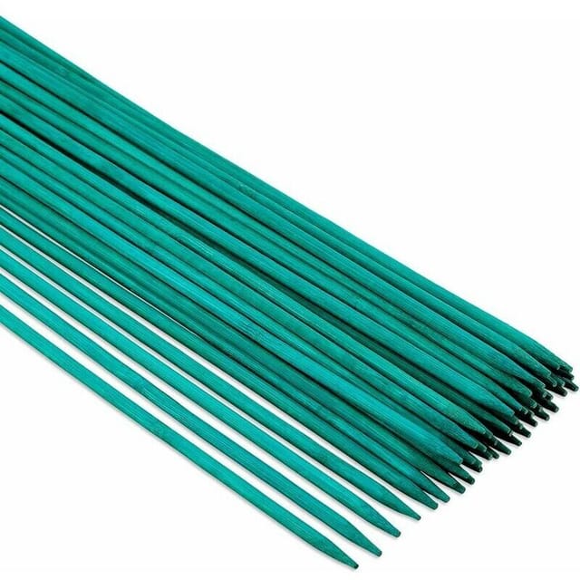 Soleil - 50 Stück 38cm Pflanzenstützen Grünpflanzenstäbe Bambus Blumenstäbe Bambusstäbe für Kletterpflanzen Pflanzenstützen, ca. ø 5 mm