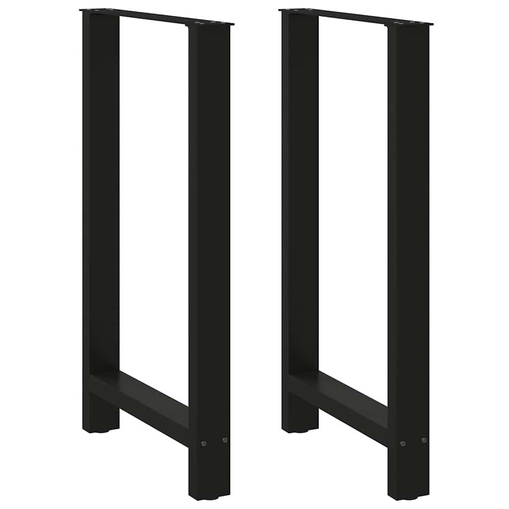 Bartischbeine Schwarz 2 Stk. 60x(100-101) Cm Stahl