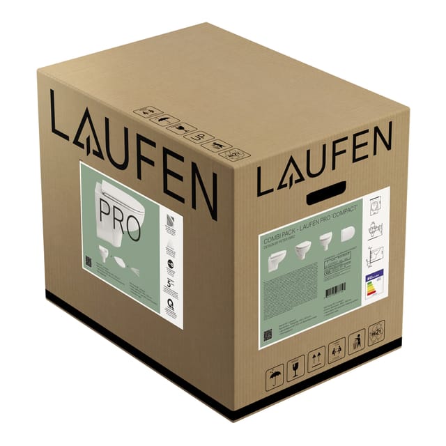 LAUFEN PRO WC-Set, Wand-WC Compact inklusive WC-Sitz mit Deckel,