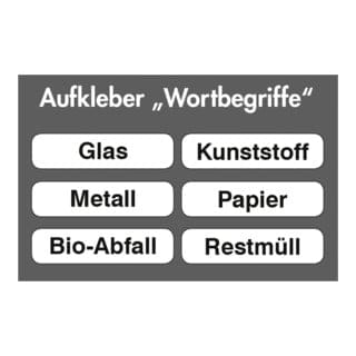 Aufkleber Wortbegriffe, 6 Stück - Stumpf