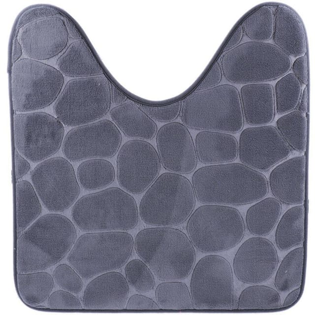 Wc-konturmatte mit formgedächtnis aus mikrofaser kiesel 45x50 cm - dunkelgrau Tendance