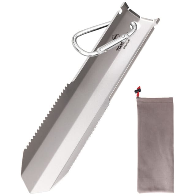 Tomshoo Titan-Garten-Handschaufel mit Wellenschliff, für Outdoor, Camping, Wandern, Rucksackreisen, Kelle mit Clip - Decdeal