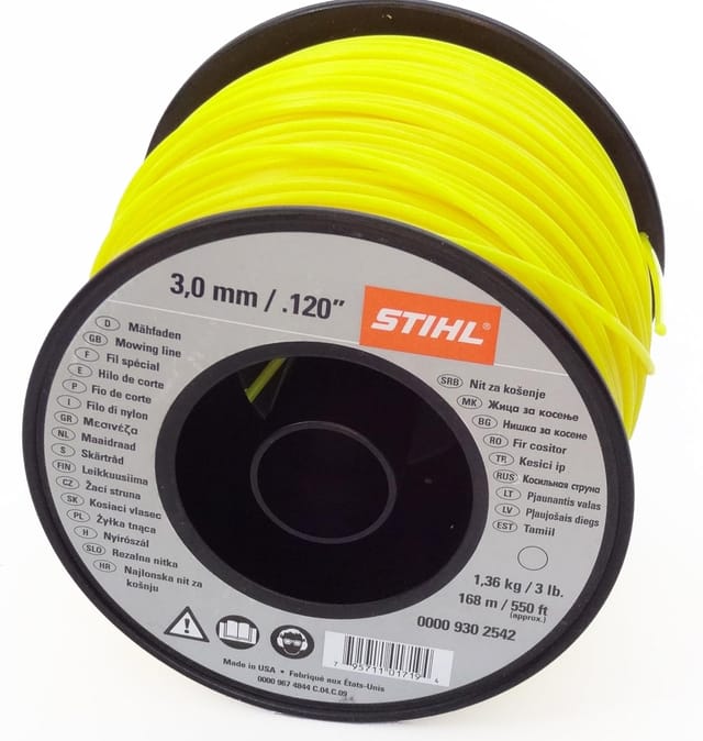 Stihl Rundschnittfaden gelb 3 mm 162 m langlebiges Nylon