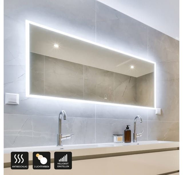 Home Deluxe - LED-Spiegel Rechteckig nola Größe: 160 x 70 cm LED-Spiegel Spiegel Schminkspiegel Badezimmerspiegel