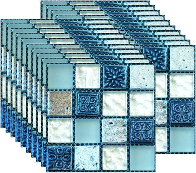 Memkey - 20 Stück Fliesenaufkleber, selbstklebende Aufkleber, Tapeten, hitzebeständig, wasserfest, für Rückwand, für Küche, Badezimmer, Mosaik-Stick,