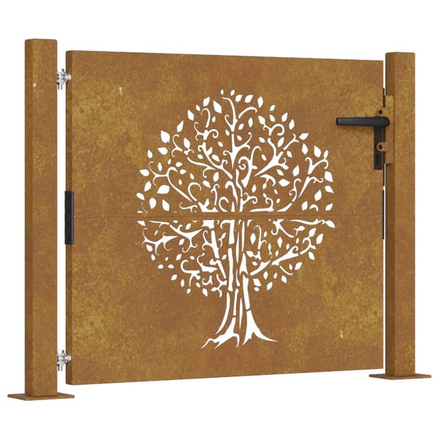 Gartentor 105x105 cm Cortenstahl Baum-Design Vidaxl